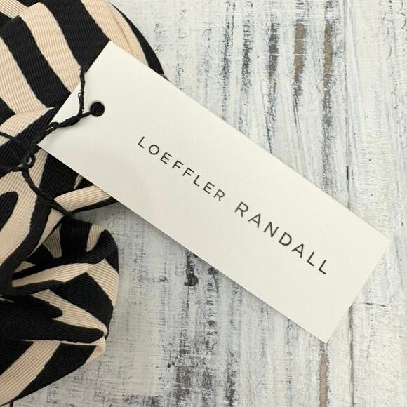 Loeffler Randall Zebra Print Hair Scrunchie Black Beige NWT - Picture 4 of 4